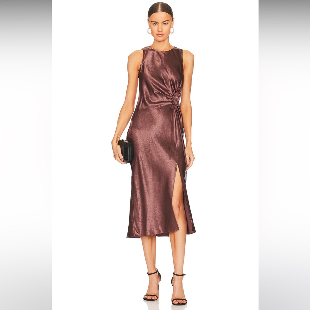 Rails Gabriella Ruched Midi Dress- Nutmeg